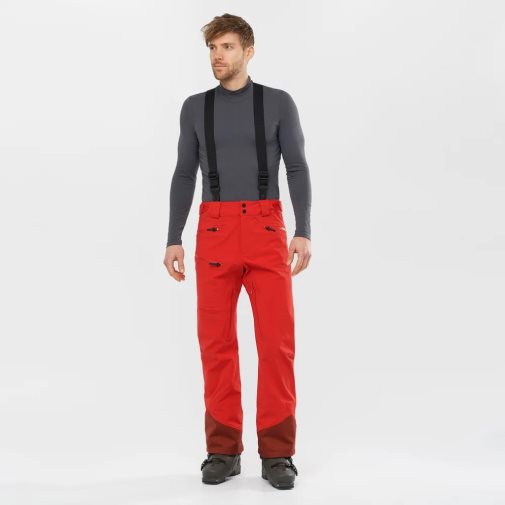 Red Salomon Outlaw 3L Men's Ski Pants | IE YO1698